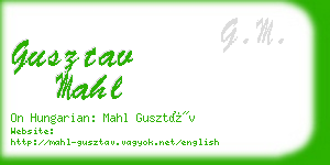 gusztav mahl business card